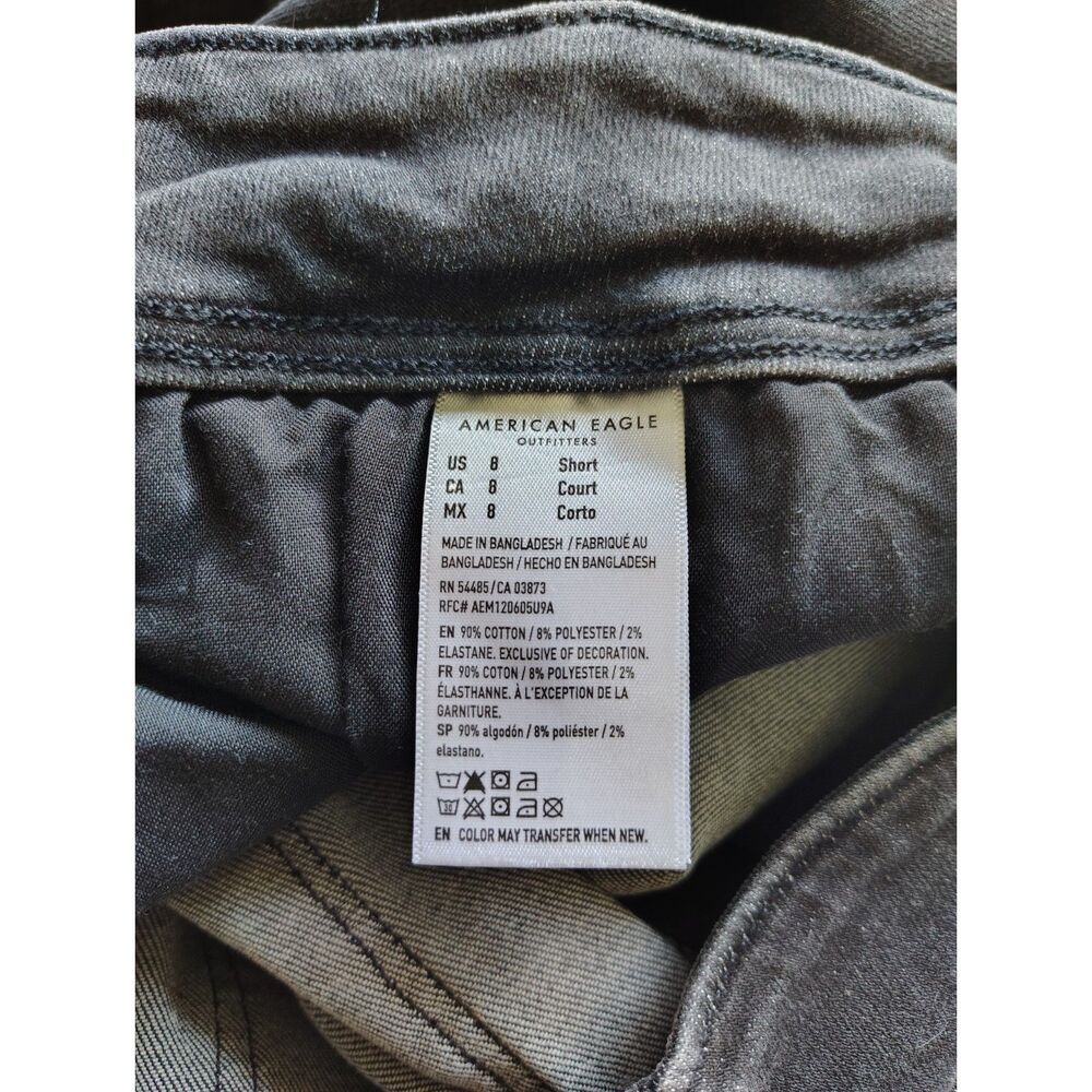 American Eagle High Rise Skinny Kick Flare Black Jeans Women's 8 Short - Picture 6 of 6
